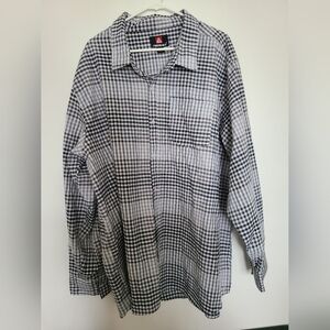 Roadblock Black White and Gray Checkered Button Up Shirt Mens Size 4XL